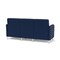 Lesro Siena Lounge Reception 3 Seat Tandem Seating No Center Arms, Brushed Steel, MD Ink Upholstery SN3101 - alternate 2